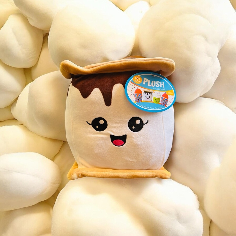 Toy Box Marshmallow Sandwich Biscuit Brown and White Plush Pillow (9.5”/NWT) - Picture 3 of 8